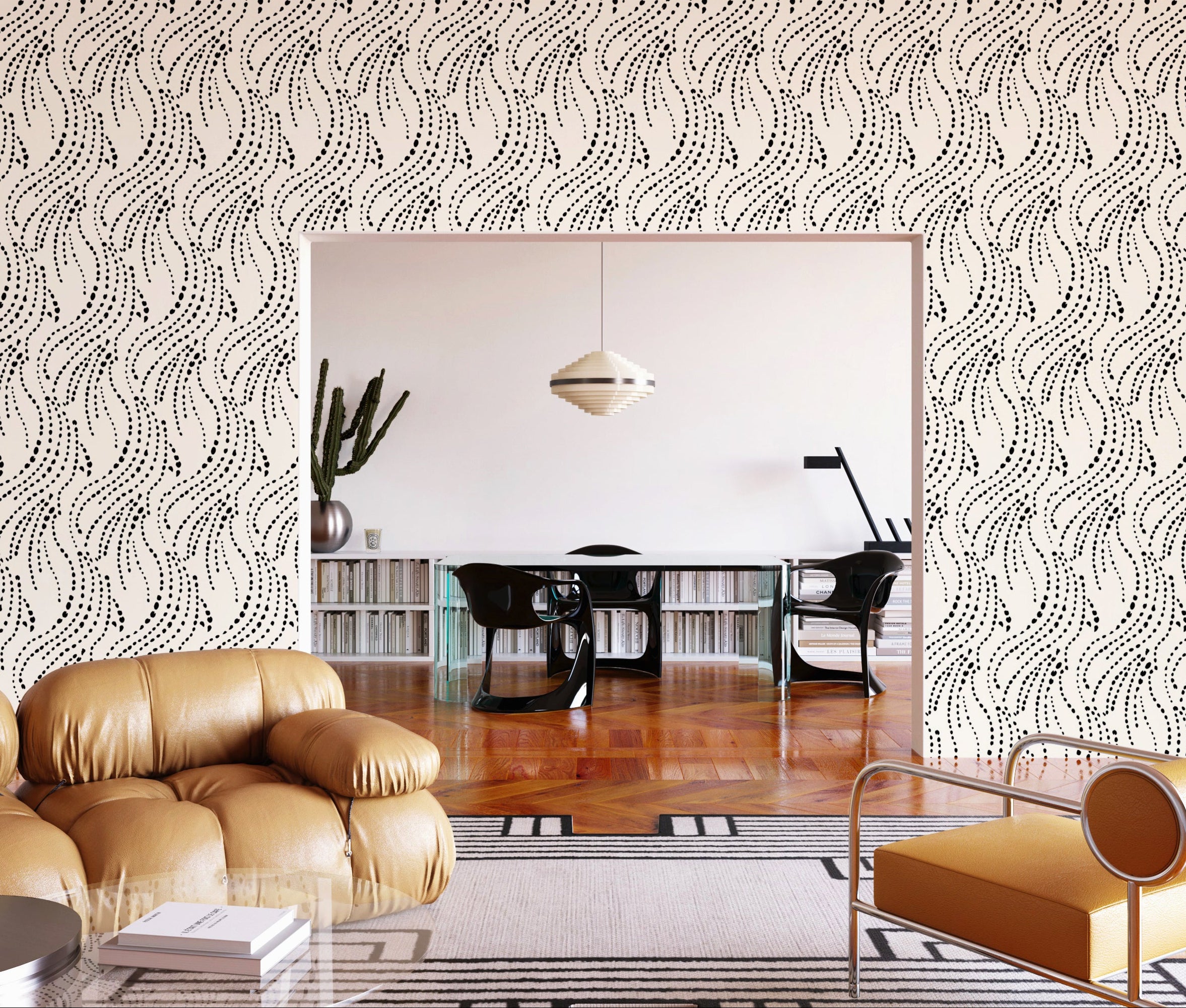 Branding Iron© Wallpaper in Black + Cremé