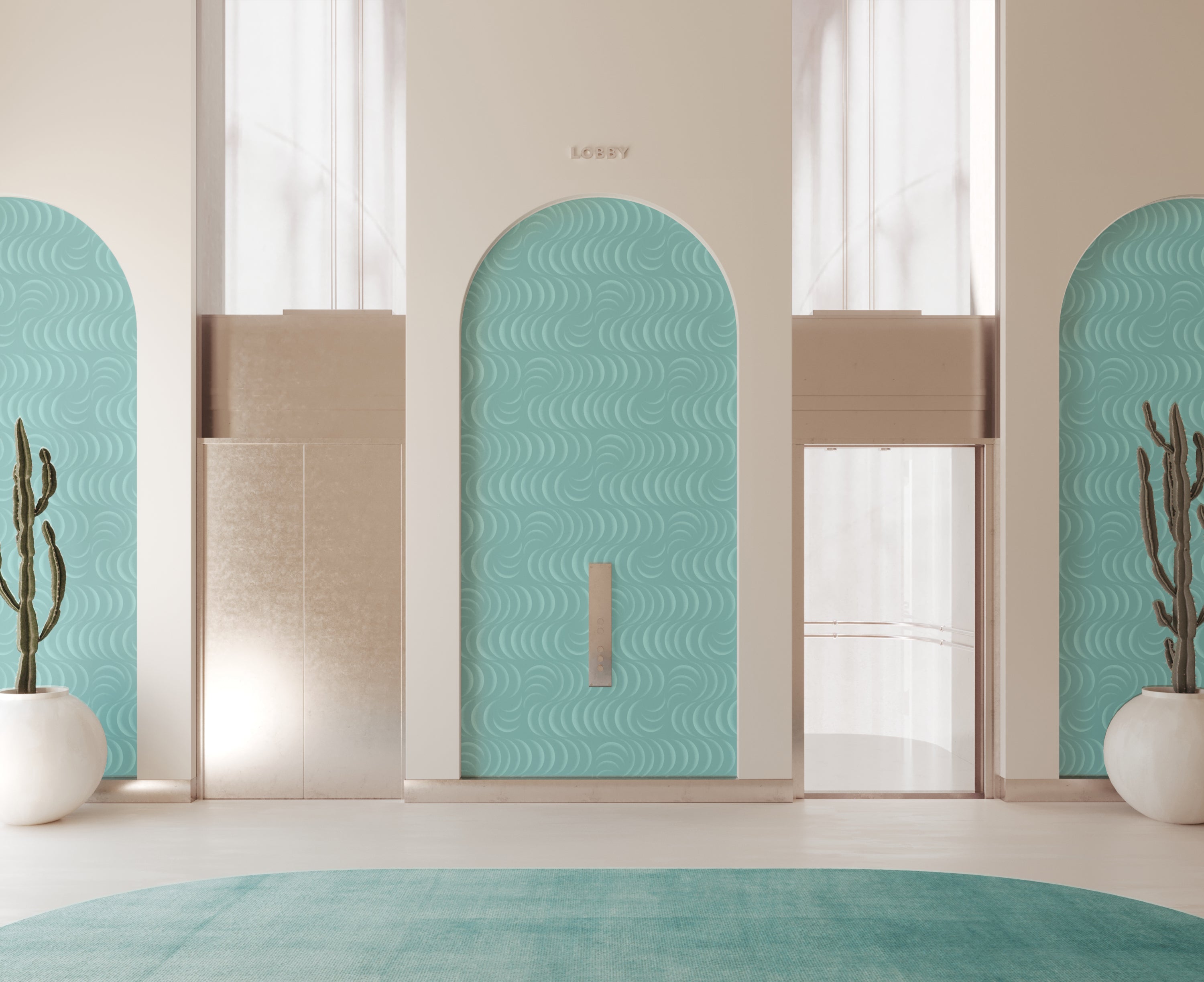 Petite Coque© Wallpaper in Blue Lagoon