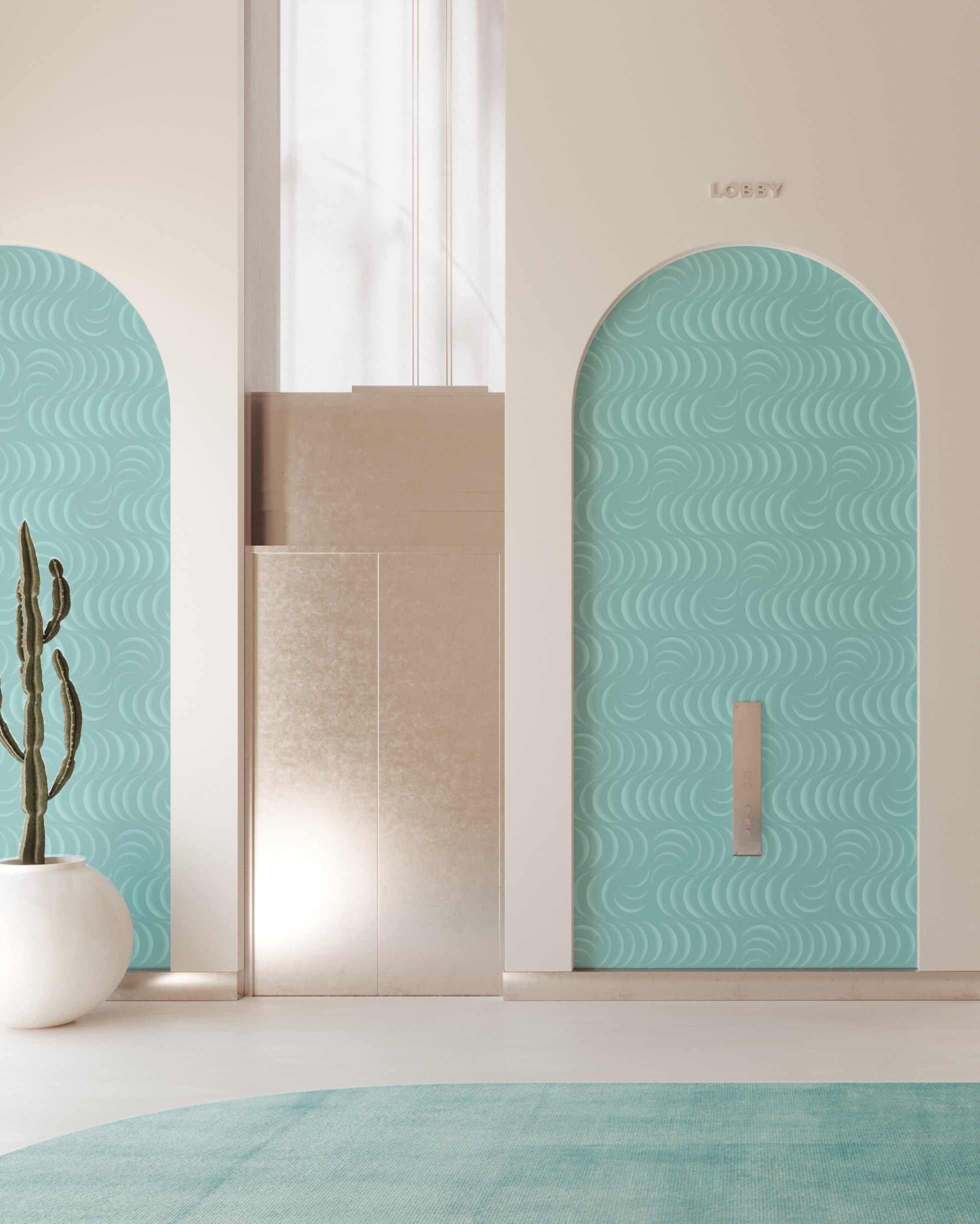 Petite Coque© Wallpaper in Blue Lagoon