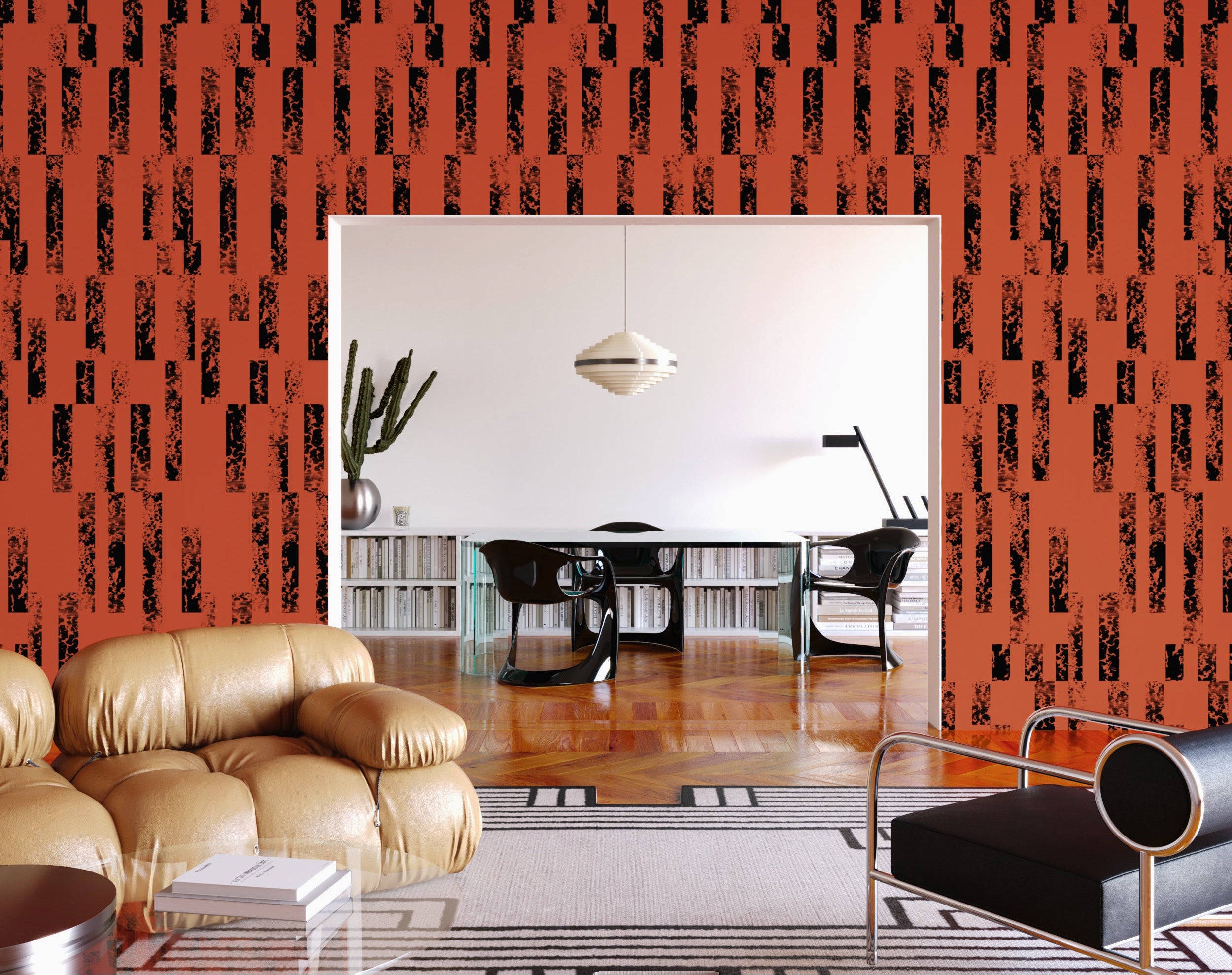 Corral© Wallpaper in Brick + Black