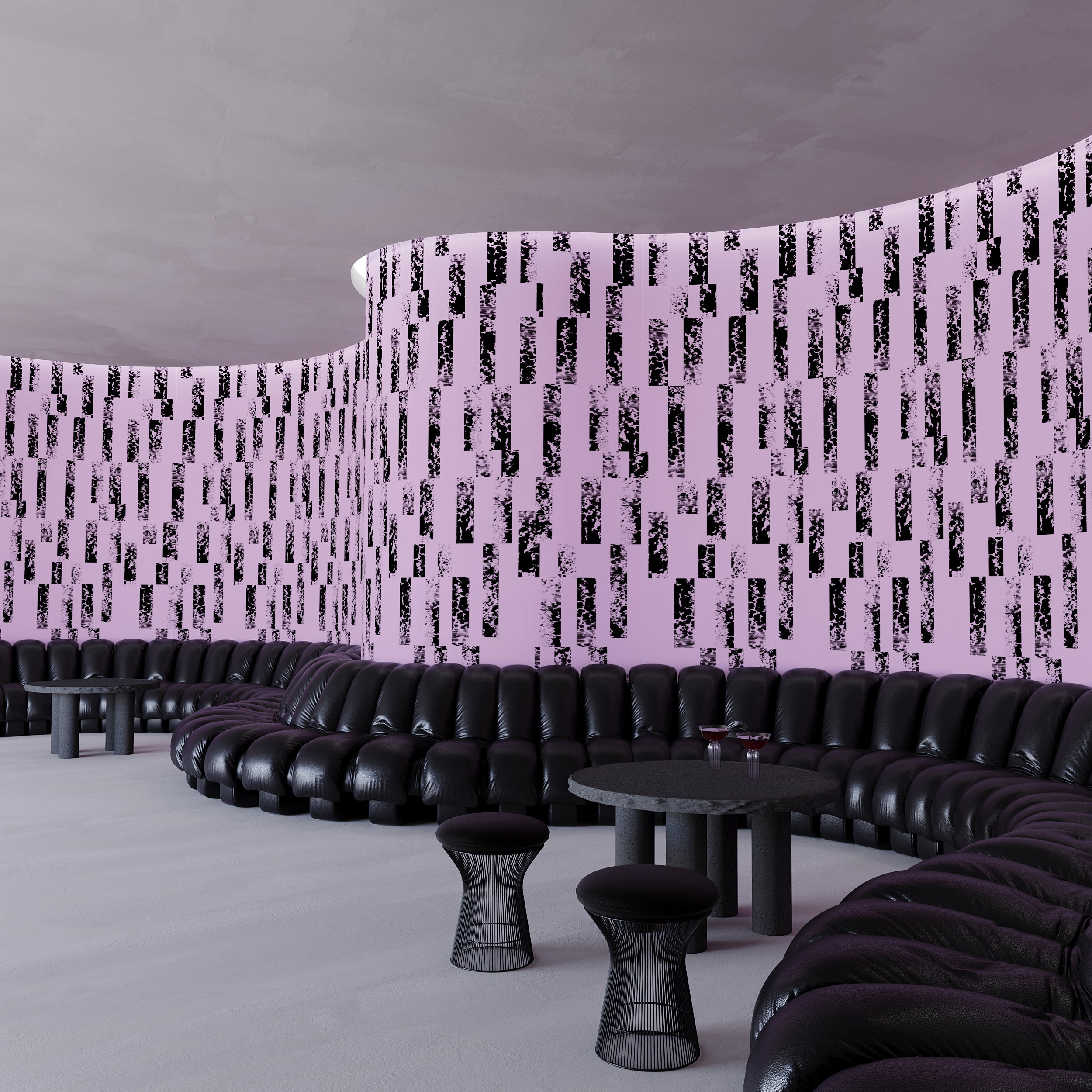 Corral© Wallpaper in Purple + Black