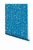 Memphis© Wallpaper in Electric Blue + Cremé
