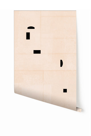 Geometrico© Wallpaper in Blush + Black