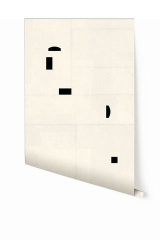 Geometrico© Wallpaper in Chalk + Black