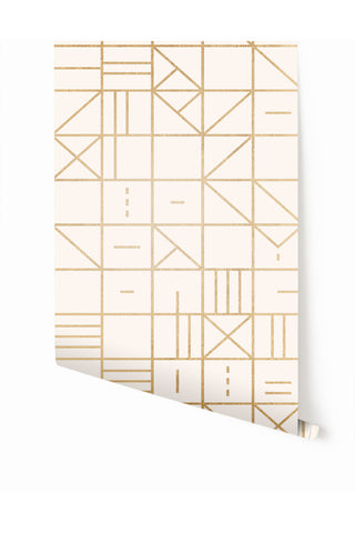 Camino Real© Wallpaper in Gold on White