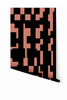 Mainframe© Wallpaper in Strawberry Kiss + Black