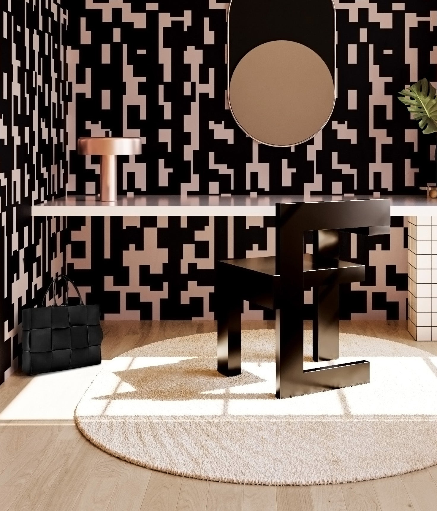 Mainframe© Wallpaper in Ferris + Black