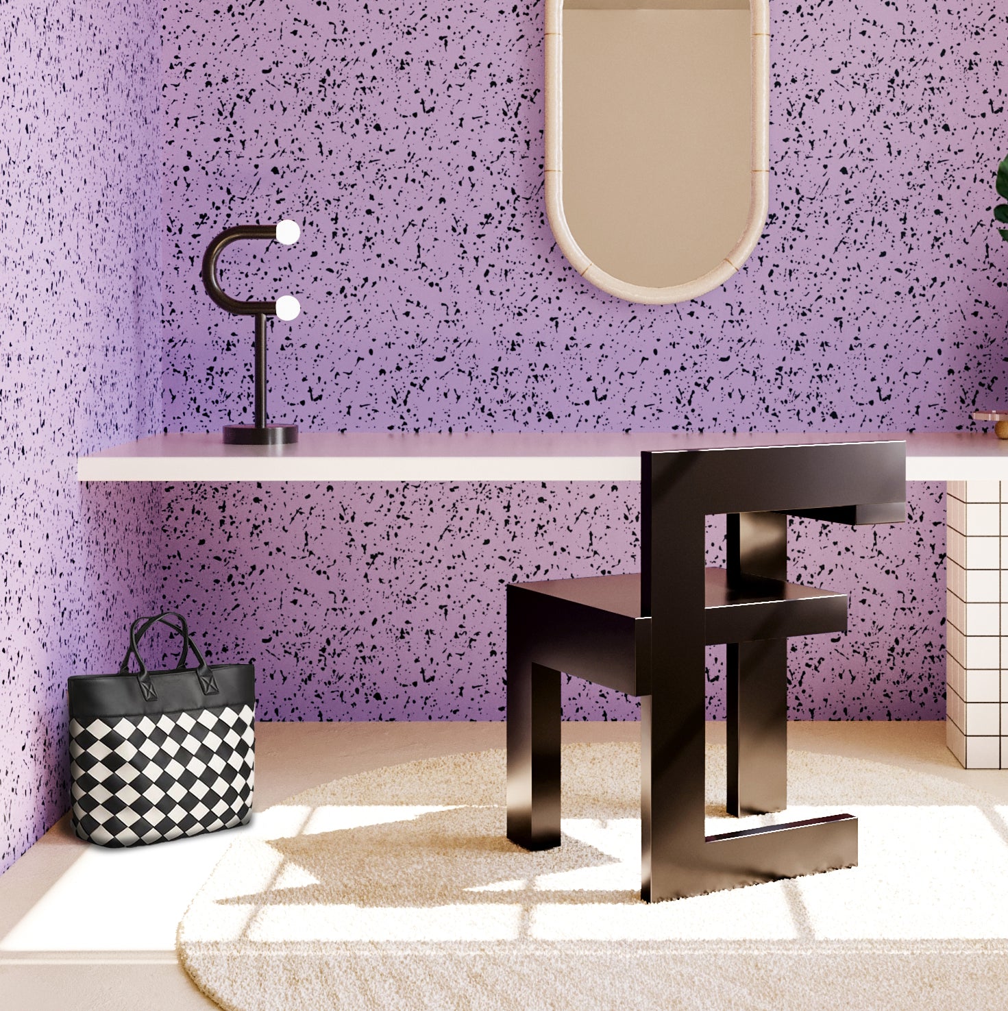 Memphis© Wallpaper in Purple Rain + Black