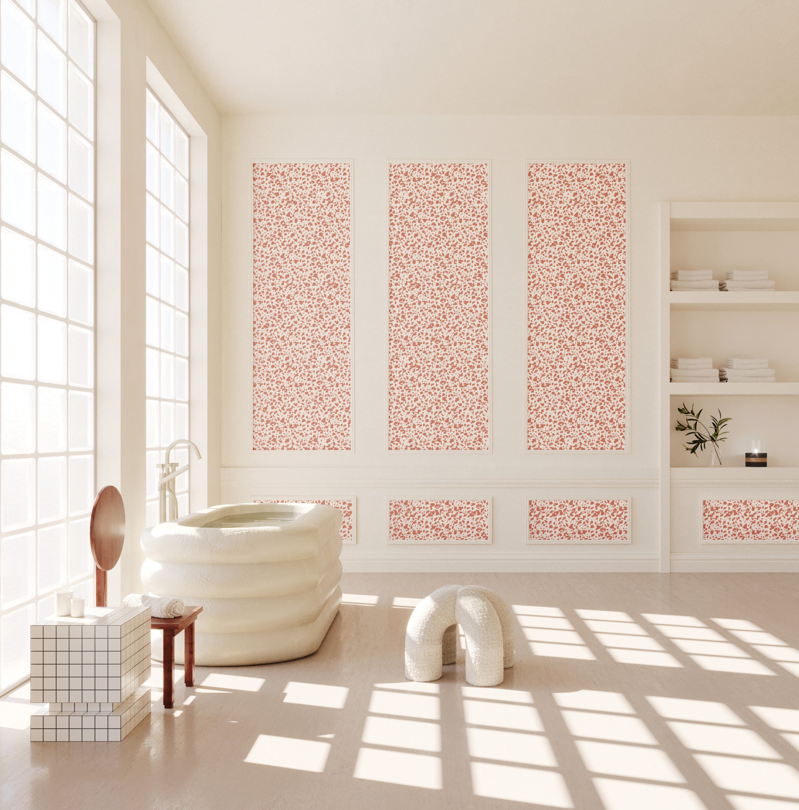 Milano© Wallpaper in Strawberry Kiss + Cremé