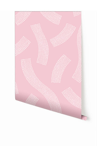 Saguaro© Wallpaper in Pink+White