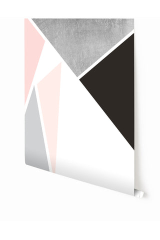 Prism© Wallpaper in Silver on White