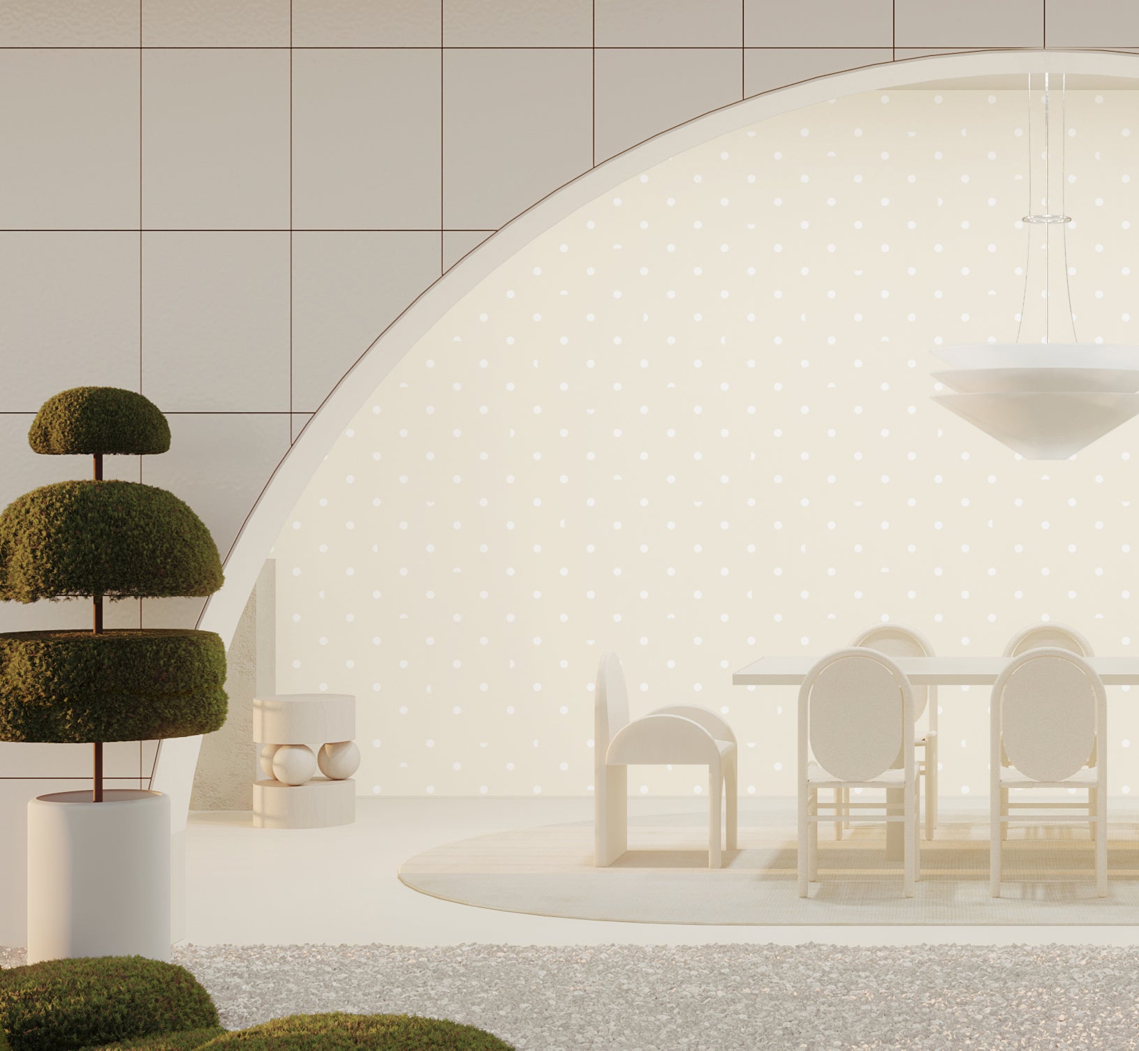 Pretty Woman© Wallpaper in Cremé + White