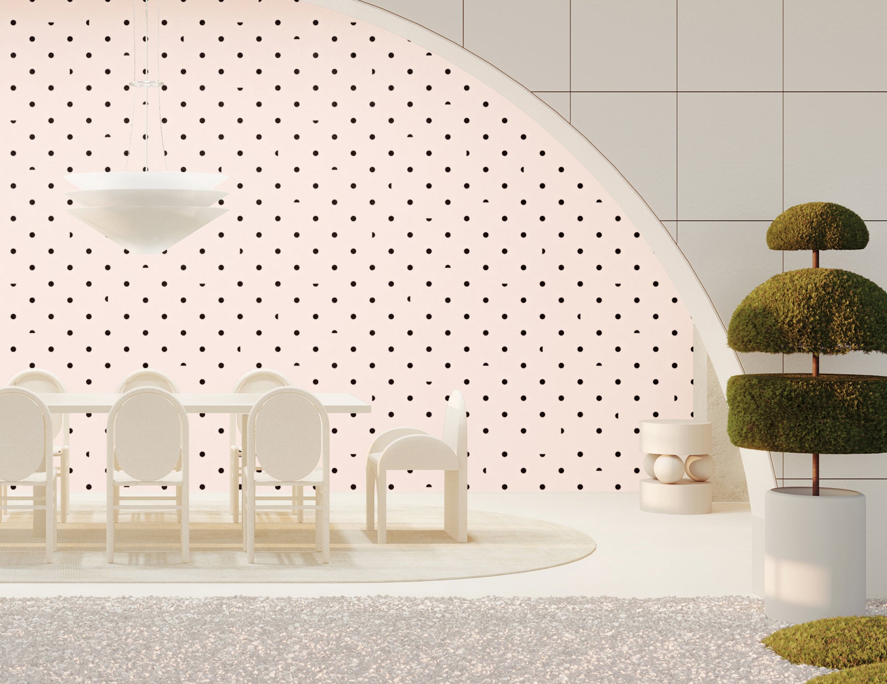 Pretty Woman© Wallpaper in Flamingo + Black