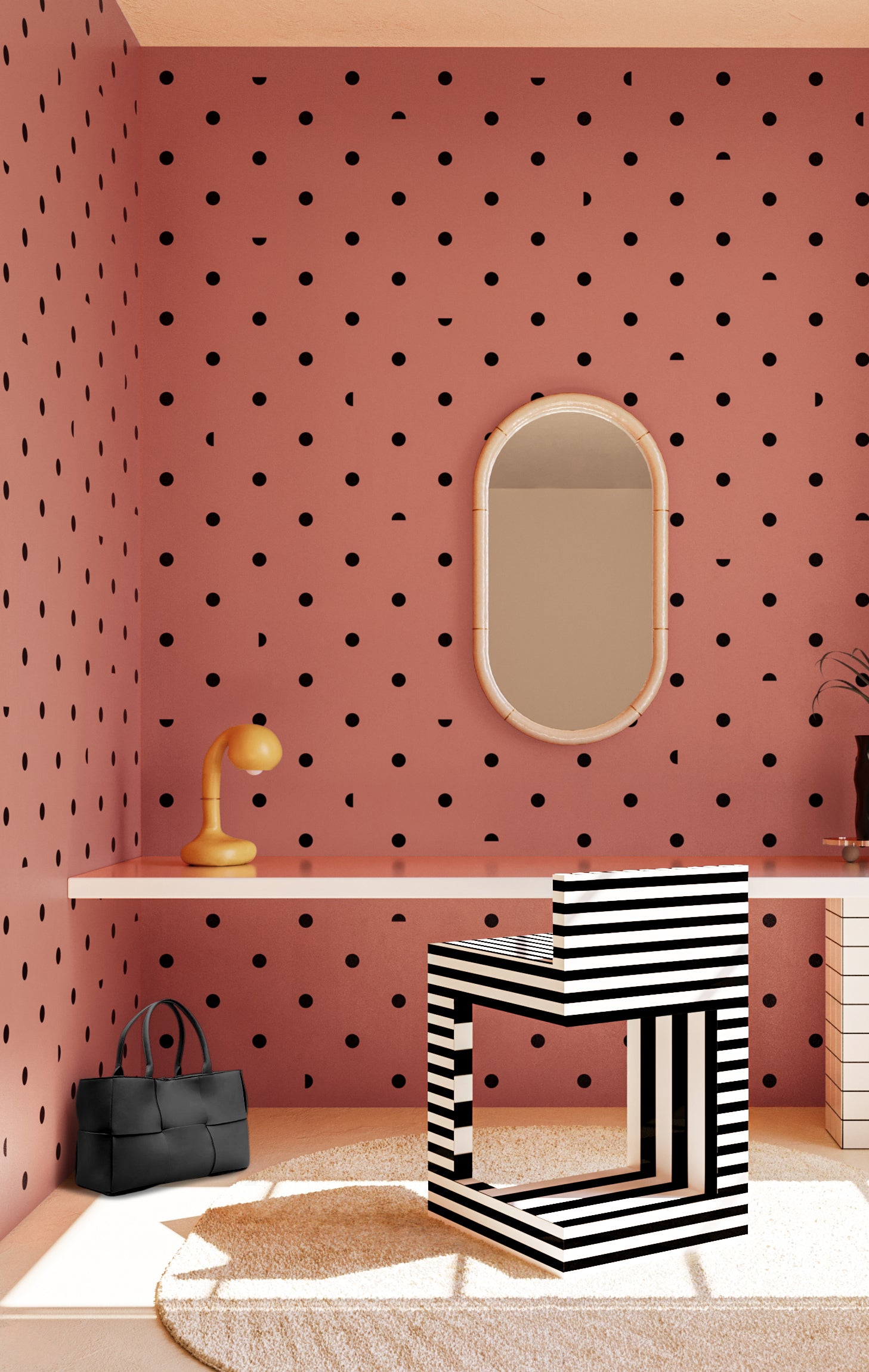 Pretty Woman© Wallpaper in Strawberry Kiss + Black