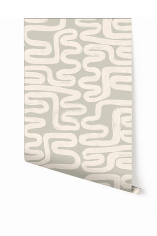 Azteca© Wallpaper in Soapstone