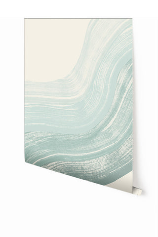 Sediment #4© Mural Wallpaper in Blue + Cremé