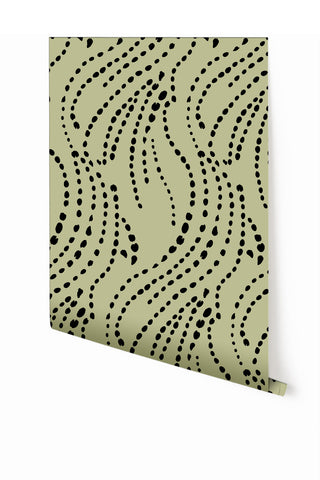 Branding Iron© Wallpaper in Stonecrop + Black