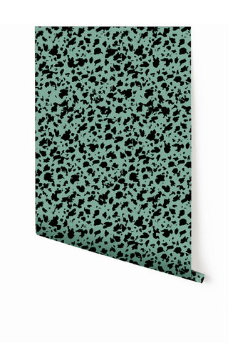 Milano© Wallpaper in Teal + Black