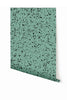 Memphis© Wallpaper in Teal + Black