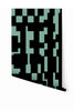 Mainframe© Wallpaper in Teal + Black