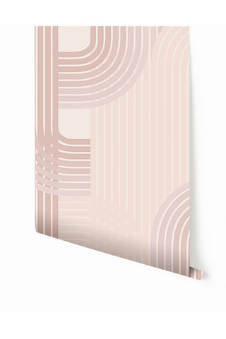 Raceway© Wallpaper in Blush