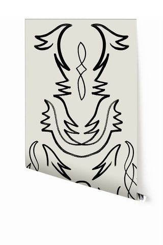 Side Saddle© Wallpaper in Alabaster