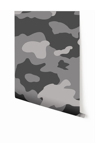 Camo© Wallpaper in Charcoal