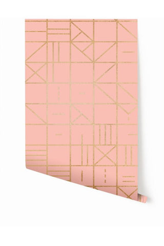 Camino Real© Wallpaper in Gold on Mauve