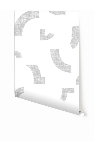 Crosshatch© Wallpaper in Grey
