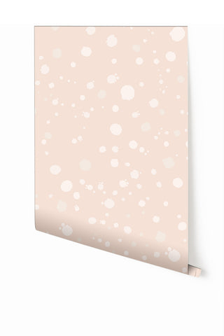 Ink Drop© Wallpaper in Blush