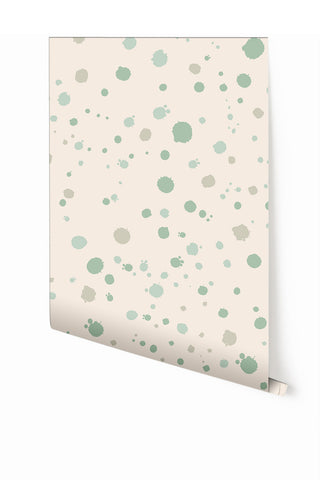 Ink Drop© Wallpaper in Sage