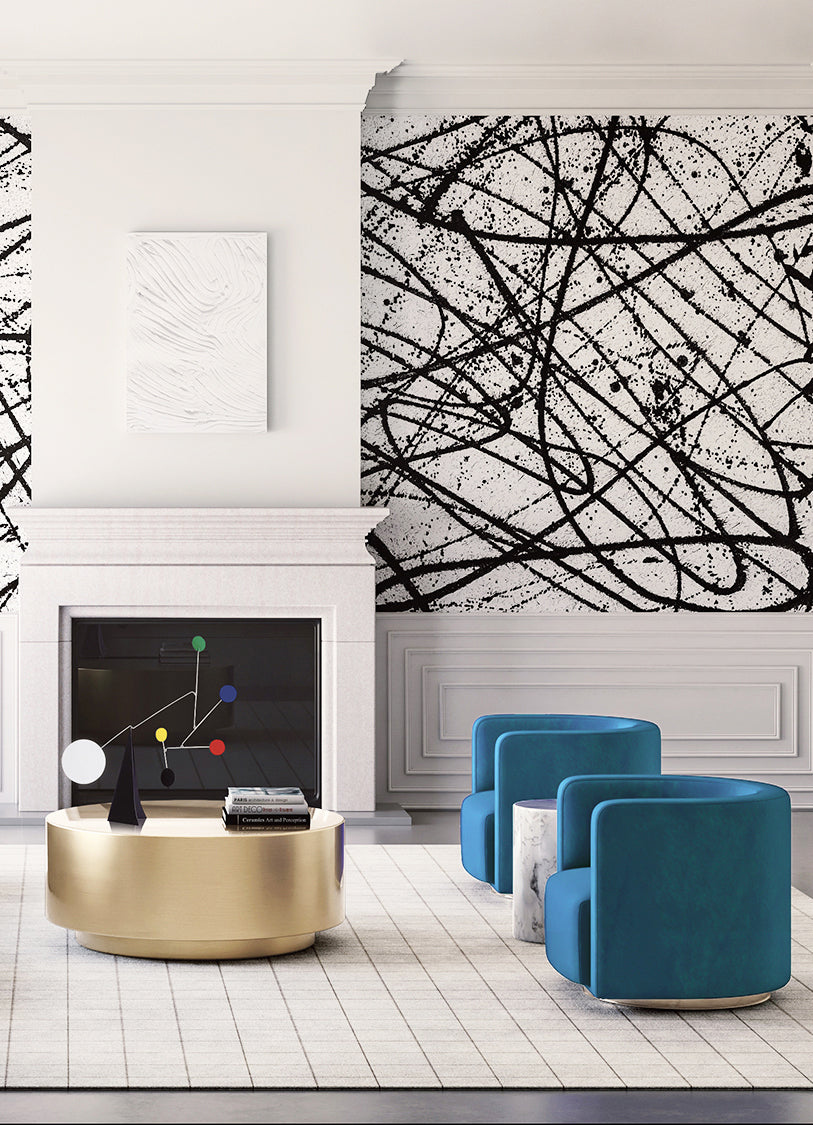 Lady Luck© Mural Wallpaper in Black + White