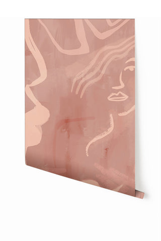 Famke© Mural Wallpaper in Mauve