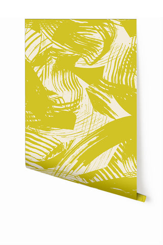 Mixed Tape© Mural Wallpaper in Chartreuse