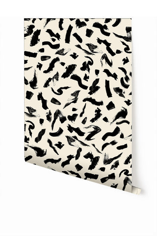 Mombasa© Wallpaper in Cremé + Black