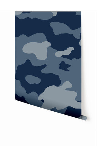 Camo© Wallpaper in Navy