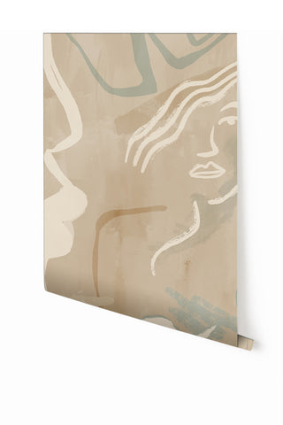 Famke© Mural Wallpaper in Ocean