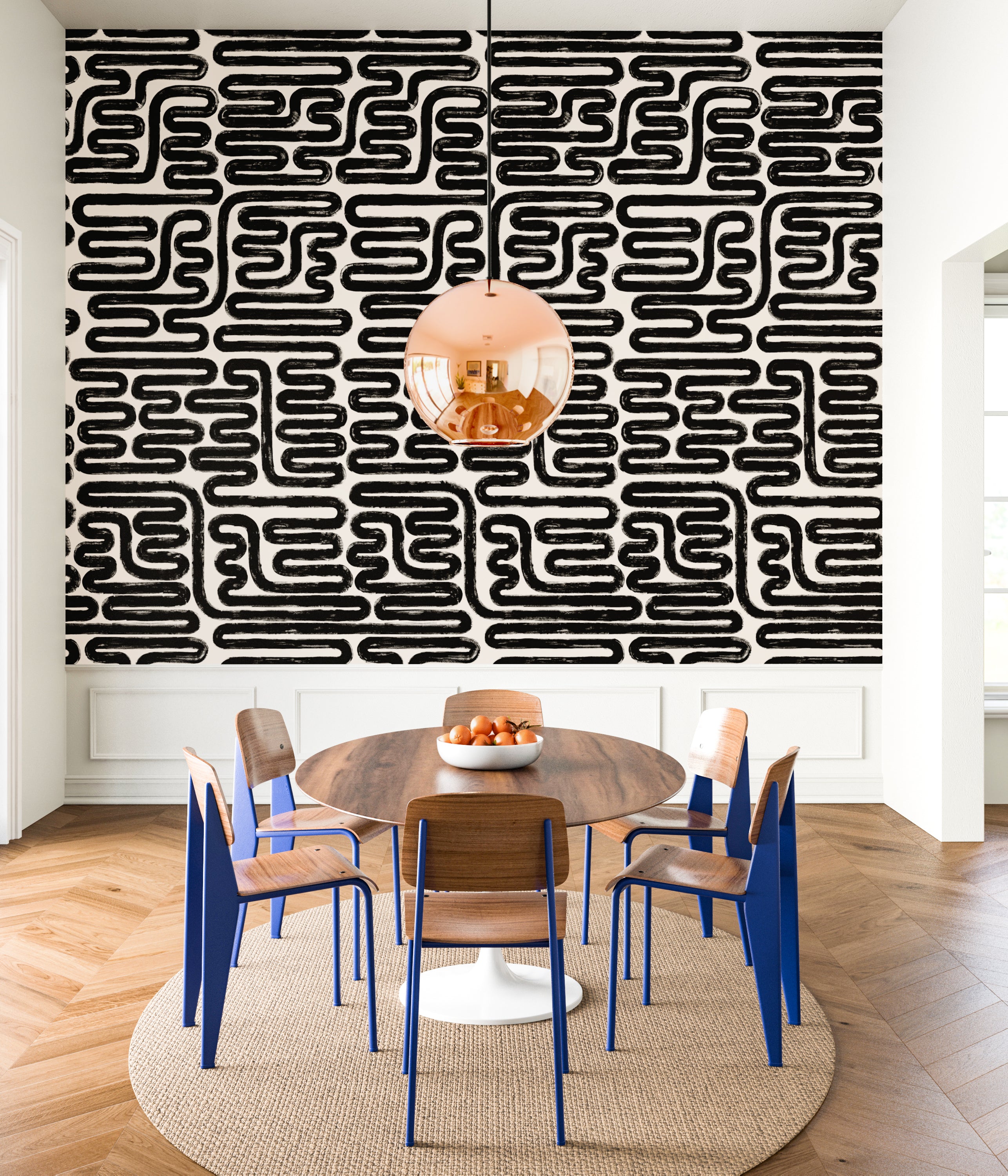 Pac-Man© Wallpaper in Black + Cremé