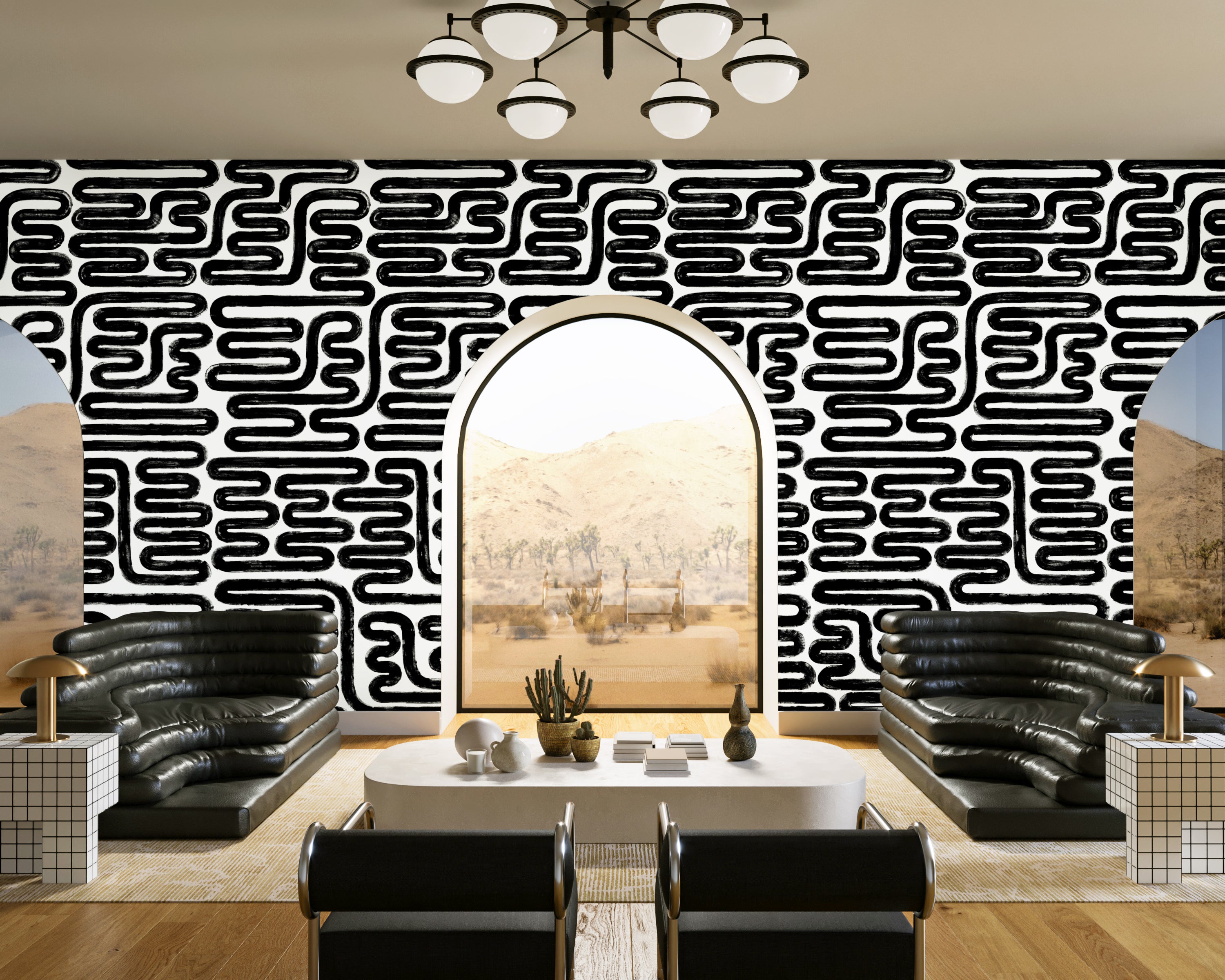 Pac-Man© Wallpaper in Black + White