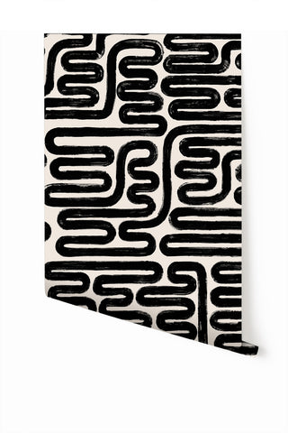 Pac-Man© Wallpaper in Black + Cremé