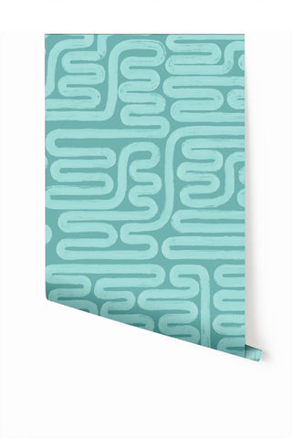 Pac-Man© Wallpaper in Lagoon