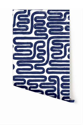 Pac-Man© Wallpaper in Navy