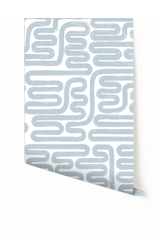 Pac-Man© Wallpaper in Pale Blue