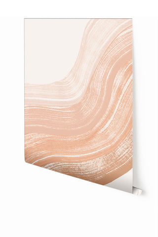 Sediment #4© Mural Wallpaper in Peach Haze