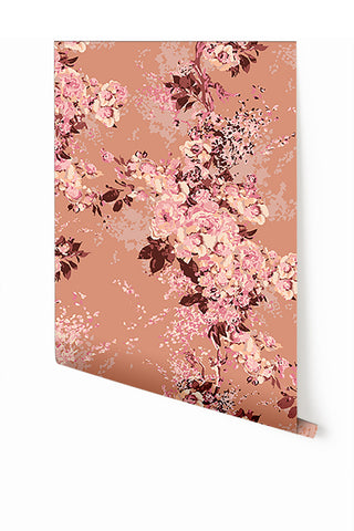 Prairie Fleur© Wallpaper in Peach