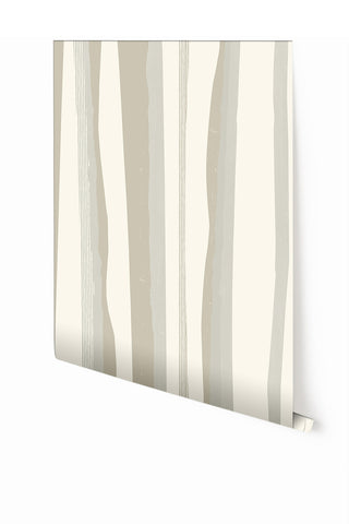 Longitude© Mural Wallpaper in Pebble