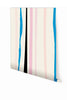 Longitude© Mural Wallpaper in Pink+Blue