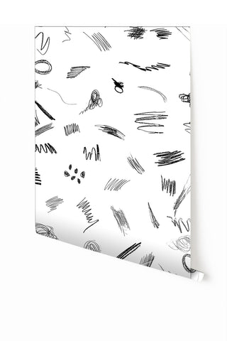 Scribble© Wallpaper in Black + White