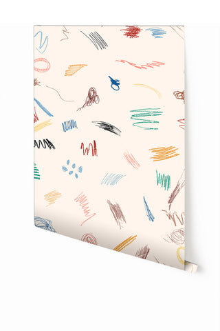 Scribble© Wallpaper in Multicolor