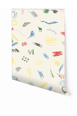 Scribble© Wallpaper in Primary